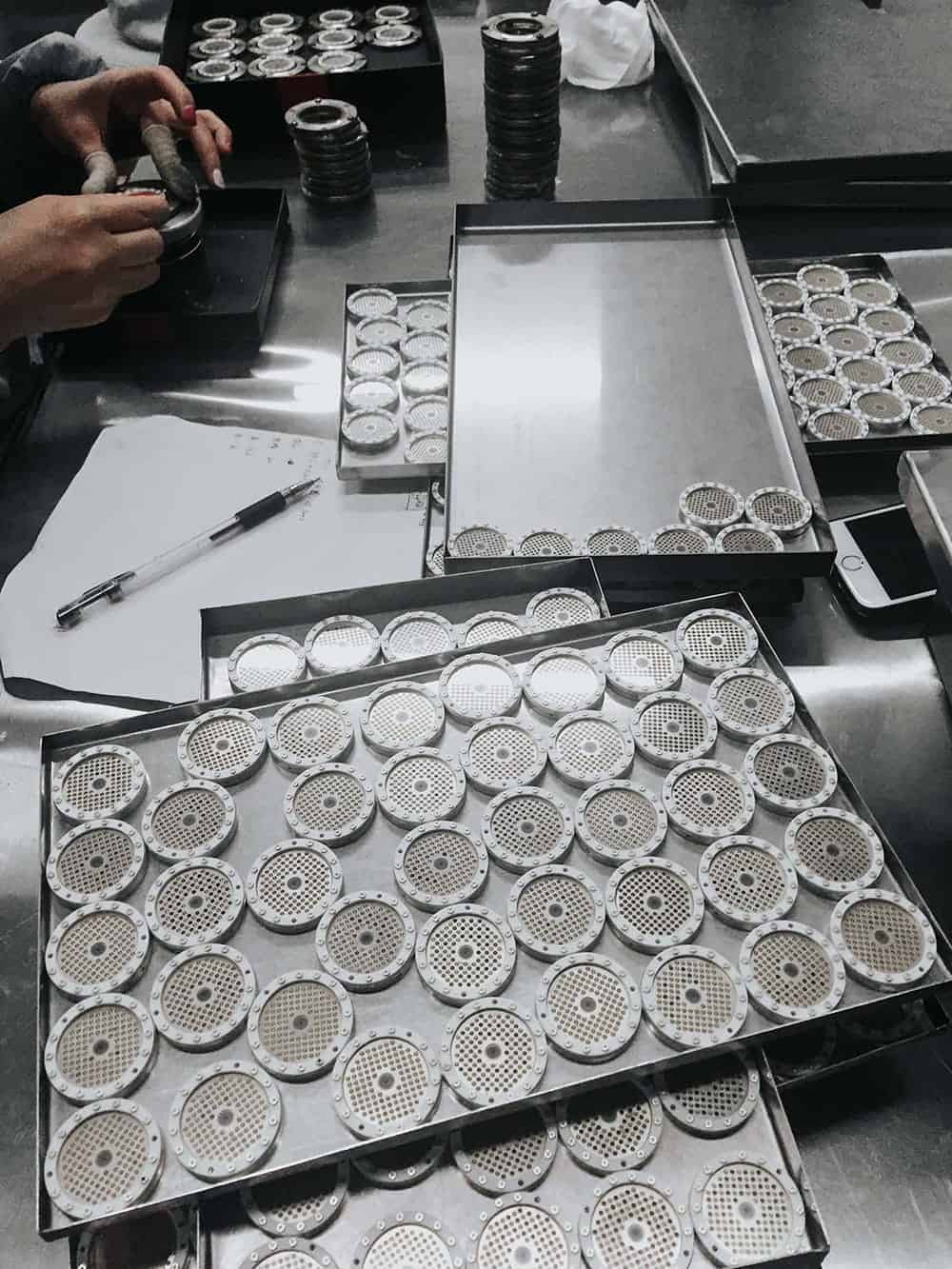 Handcrafted WeissKlang microphone capsules in the manufactory