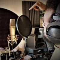 Popfilter vor einem WeissKlang Mikrofon