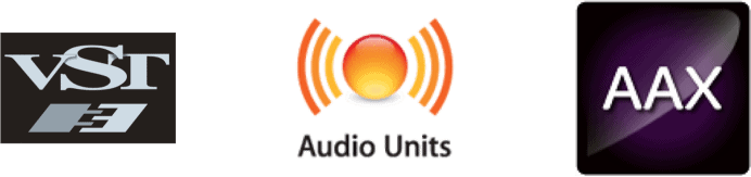 Unterstützte Plug-in-Formate: VST3, Audio Units und AAX