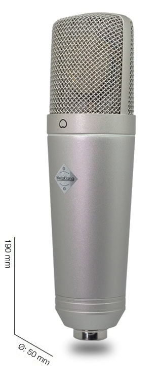 Dimensions of the WeissKlang V17: 190 mm high and 50 mm in diameter